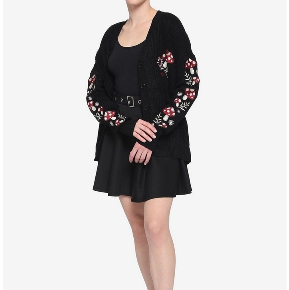 Hot Topic Mushroom Floral Embroidered Cardigan - Picture 2 of 13
